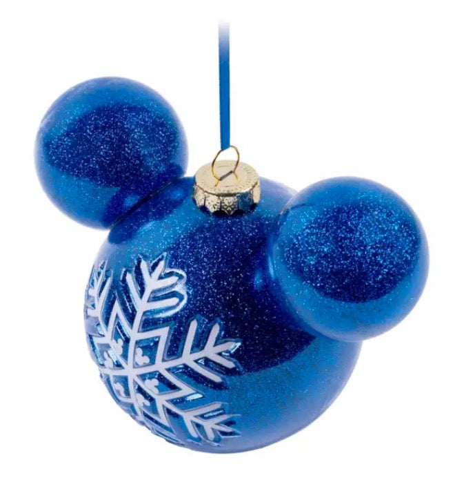 Disney Mickey Ears Icon Ornament - Mickey Glitter Snowflake