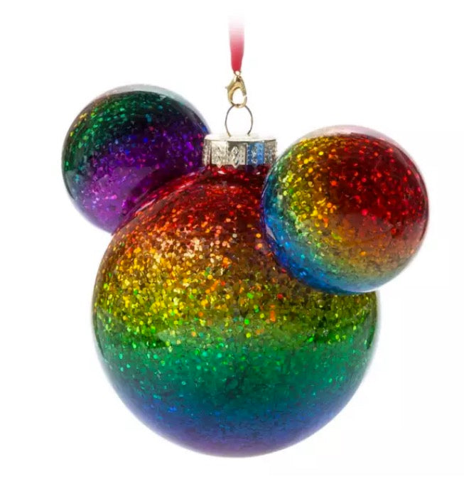 Disney Mickey Ears Icon Ornament - Mickey Pride Rainbow