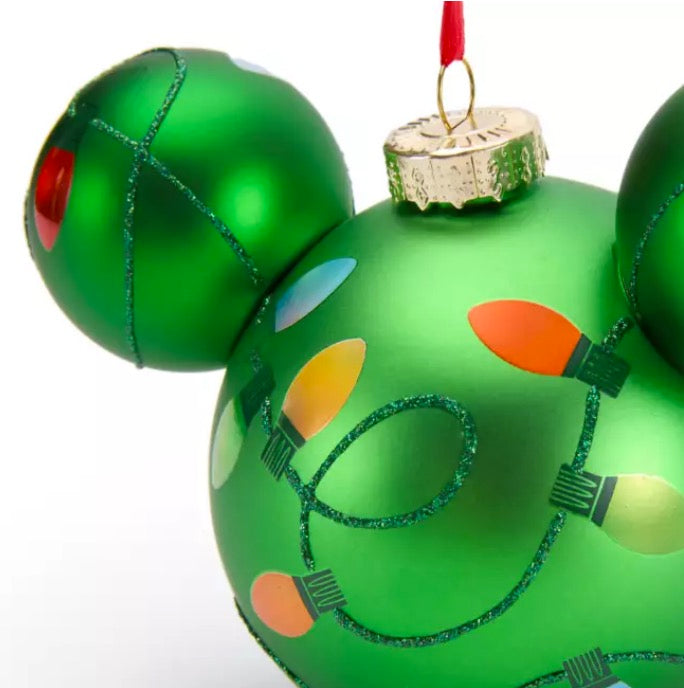 Disney Mickey Ears Icon Ornament - Mickey Mouse Holiday Lights