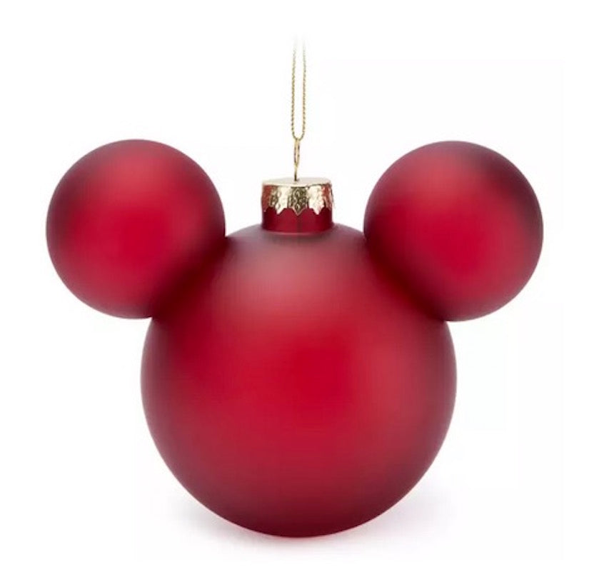 Disney Mickey Ears Icon Ornament - Mickey Mouse Solid Red