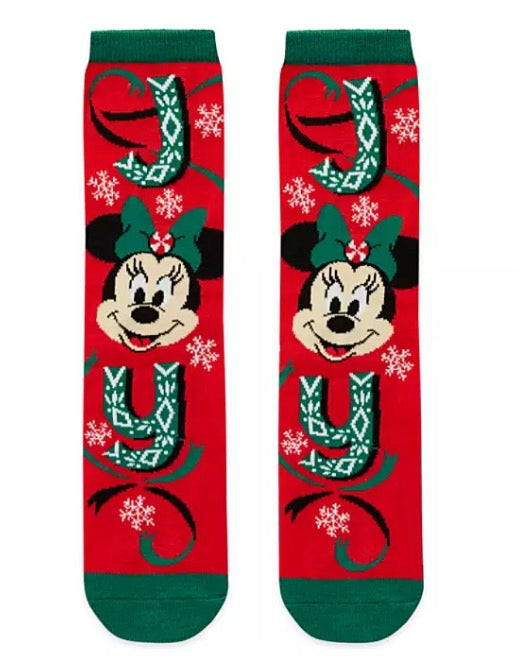 Disney Socks For Adults - Minnie Mouse Holiday - Joy