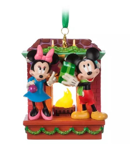Disney Figurine Ornament - Mickey & Minnie Living Magic - Light Up