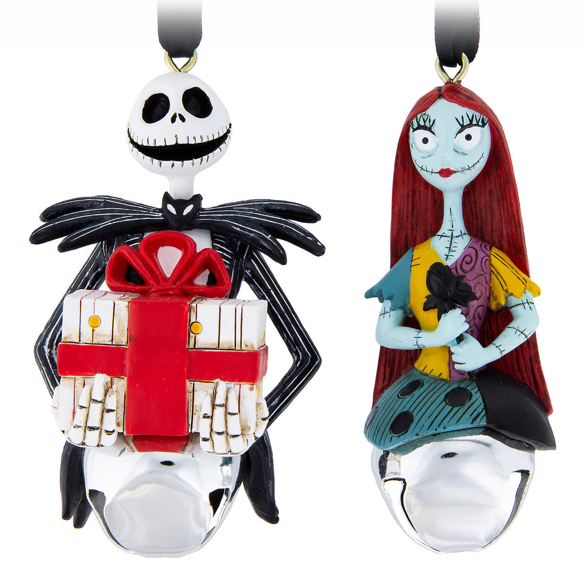  Disney Bell Ornament Set - Jack Skellington And Sally