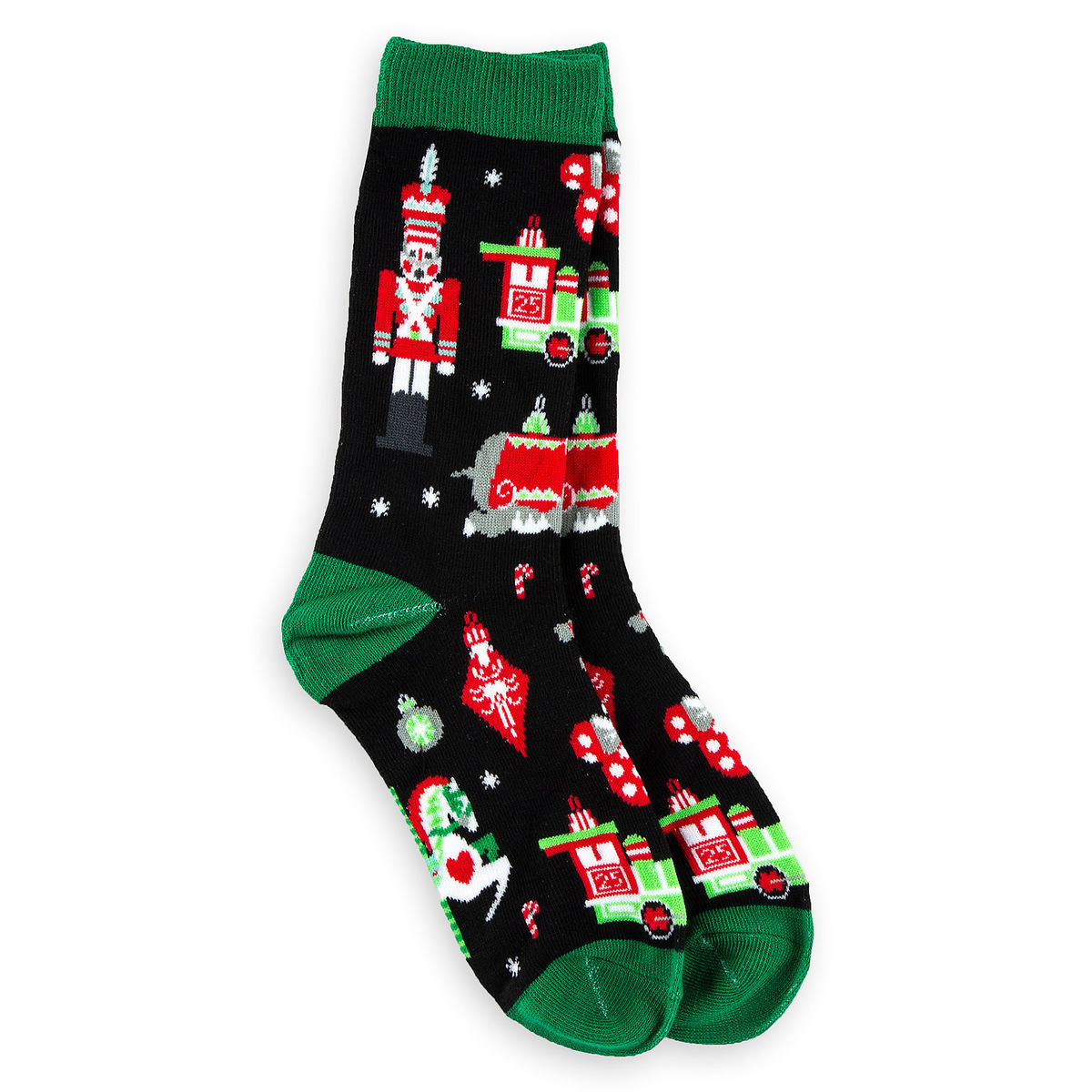  Disney Holiday Socks For Women - Nordic Winter With Ornament - Black