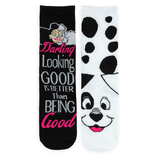  Disney Crew Socks For Adults - 101 Dalmatians - Cruella De Vil