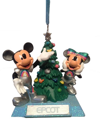  Disney Christmas Ornament - Epcot - Mickey & Minnie Mouse