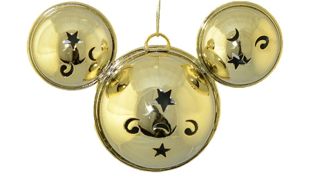  Disney Mickey Ears Icon Ornament - Mickey Mouse Metal Bell - Gold