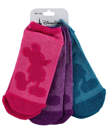  Disney Socks For Women - Fuzzy Mickey Mouse Portrait - 3 Pack