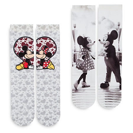  Disney Socks For Adults - Mickey And Minnie Mouse - 2 Pack