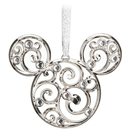  Disney Christmas Ornament - Bohemian Filigree Mickey Mouse - Silver