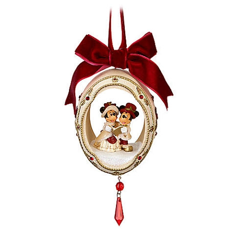  Disney Christmas Ornament - Victorian Minnie And Mickey Mouse Eggshell
