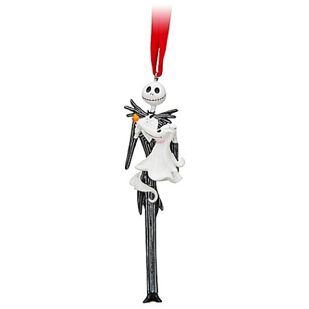  Disney Christmas Ornament - Jack Skellington & Zero - Pumpkin King