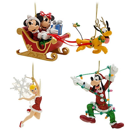  Disney Christmas Ornament Set - Mickey And Minnie Mouse And Friends