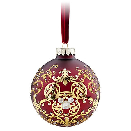  Disney Christmas Ornament - Mickey Mouse Icon Ball - Victorian Filigree