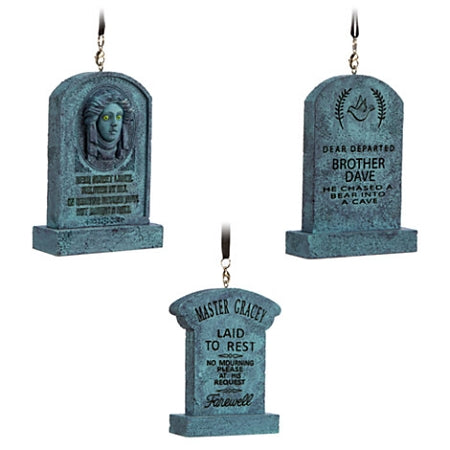  Disney Christmas Ornament Set - The Haunted Mansion Tombstones