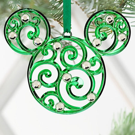  Disney Christmas Ornament - Bohemian Filigree Mickey Mouse - Green