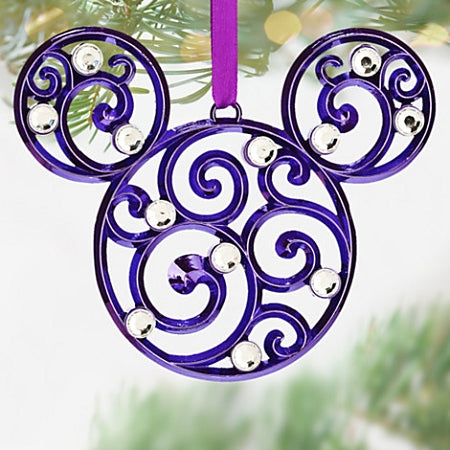  Disney Christmas Ornament - Bohemian Filigree Mickey Mouse - Purple
