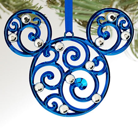  Disney Christmas Ornament - Bohemian Filigree Mickey Mouse - Blue