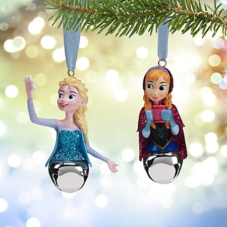  Disney Christmas Ornament Set - Anna And Elsa Bells