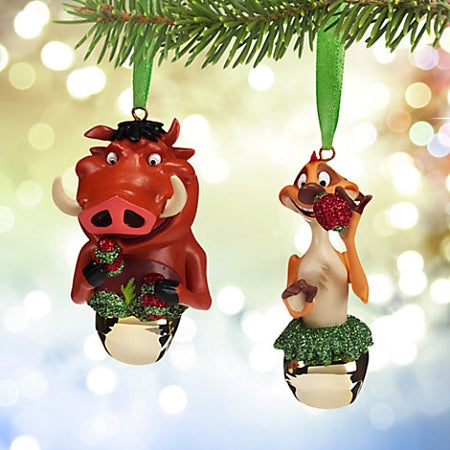  Disney Christmas Ornament Set - Pumbaa And Timon Bells