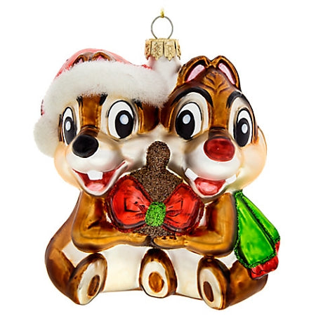  Disney Christmas Ornament - Chip N Dale - Glass
