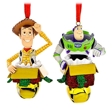  Disney Christmas Ornament Set - Woody And Buzz Lightyear Bells