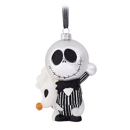  Disney Glass Ornament - Jack Skellington And Zero