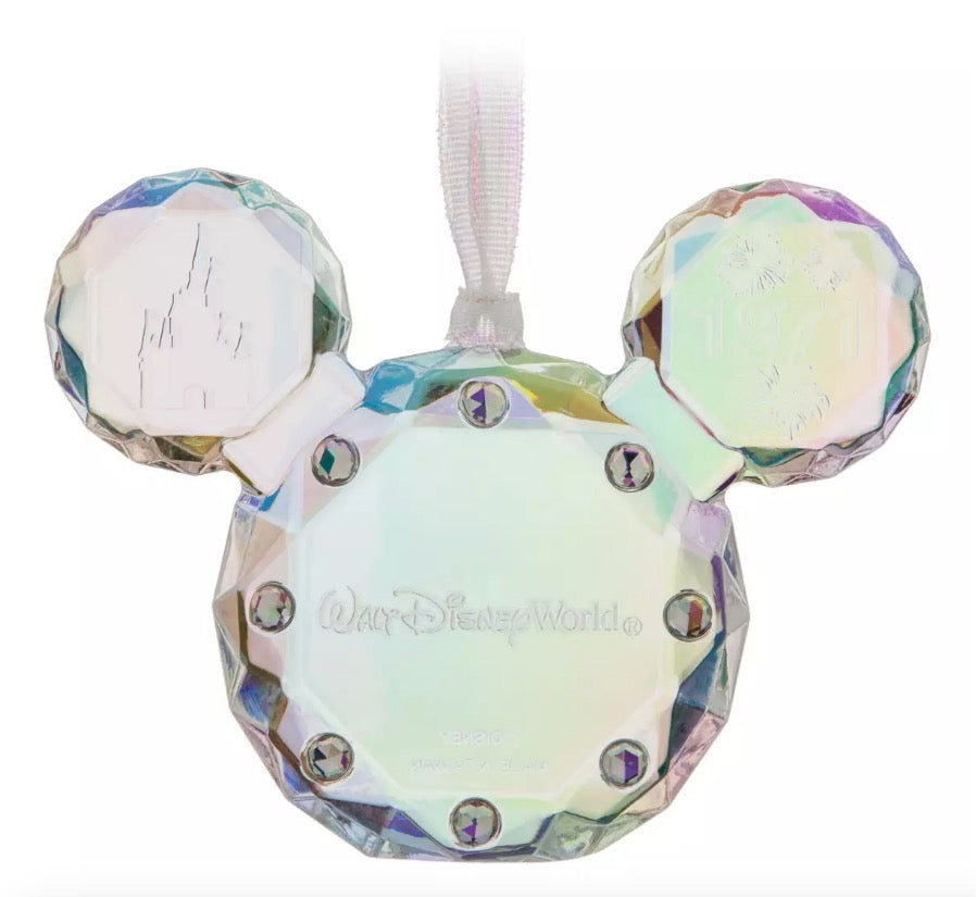  Disney Christmas Ornament - Crystal Mickey Icon - Faceted