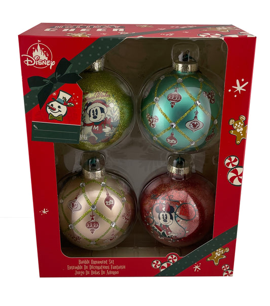 Disney Ornament Set - Holiday Cheer - Mickey & Minnie Bauble