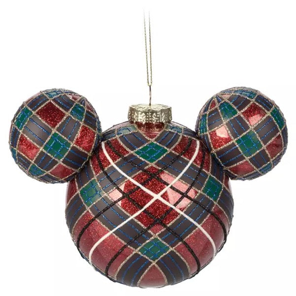  Disney Mickey Ears Icon Ornament - Mickey Mouse Plaid
