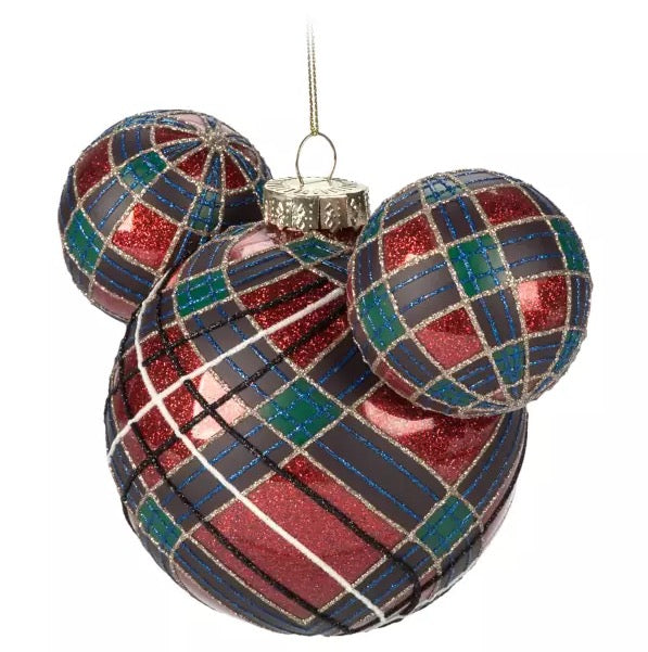  Disney Mickey Ears Icon Ornament - Mickey Mouse Plaid
