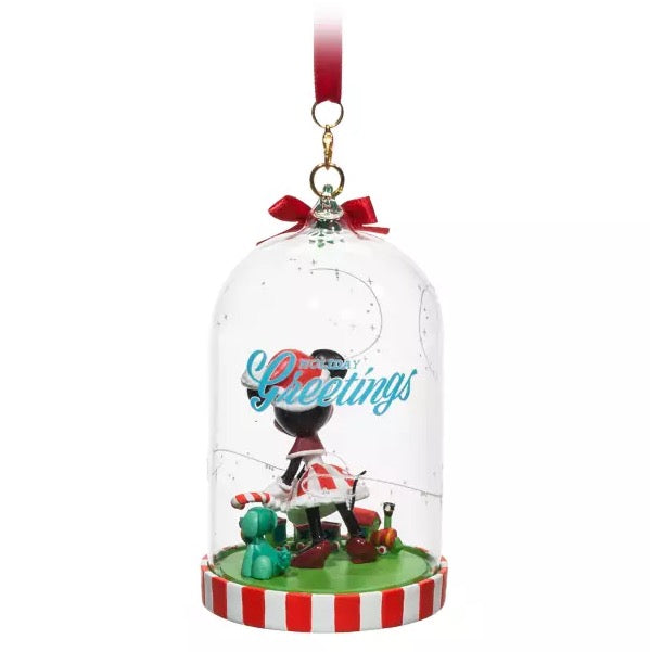  Disney Sketchbook Ornament - Santa Minnie Glass Dome