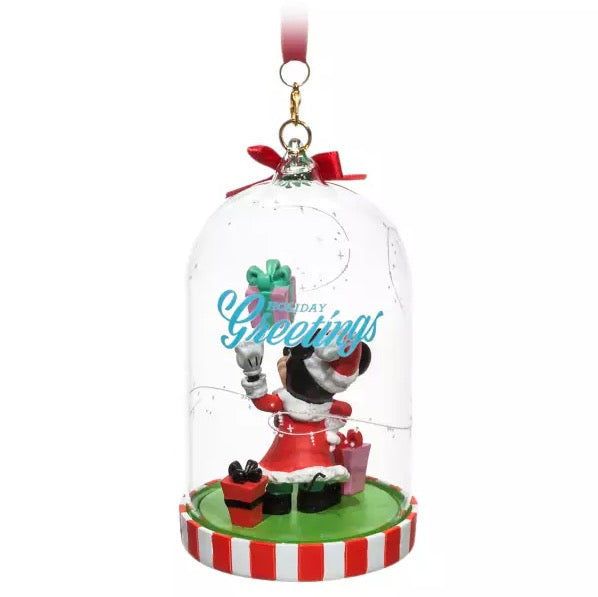  Disney Sketchbook Ornament - Santa Mickey Glass Dome