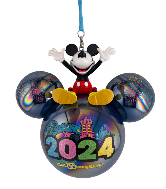  Disney Mickey Ears Icon Ornament - 2024 Dated - Mickey Mouse