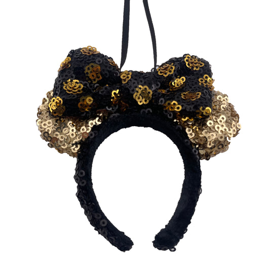  Disney Ear Headband Ornament - Minnie Mouse - Black And Gold