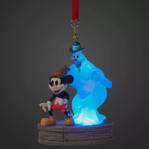  Disney Halloween Ornament - Mickey And Ghost - Light Up