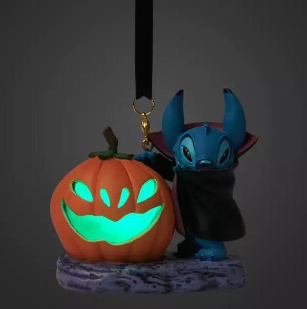  Disney Halloween Ornament - Stitch & Jack-o-Lantern Light Up