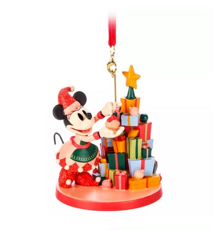  Disney Figurine Ornament - Minnie Mouse With Gift Tree