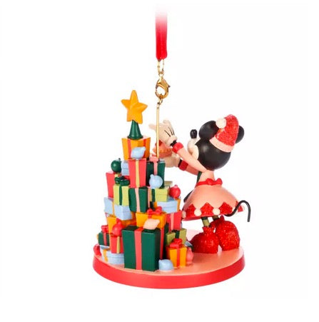  Disney Figurine Ornament - Minnie Mouse With Gift Tree