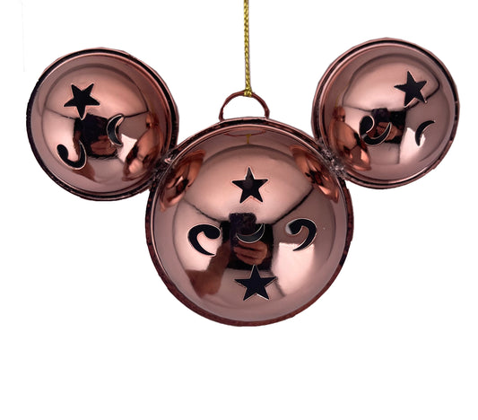  Disney Mickey Ears Icon Ornament - Mickey Metal Bell - Rose Gold