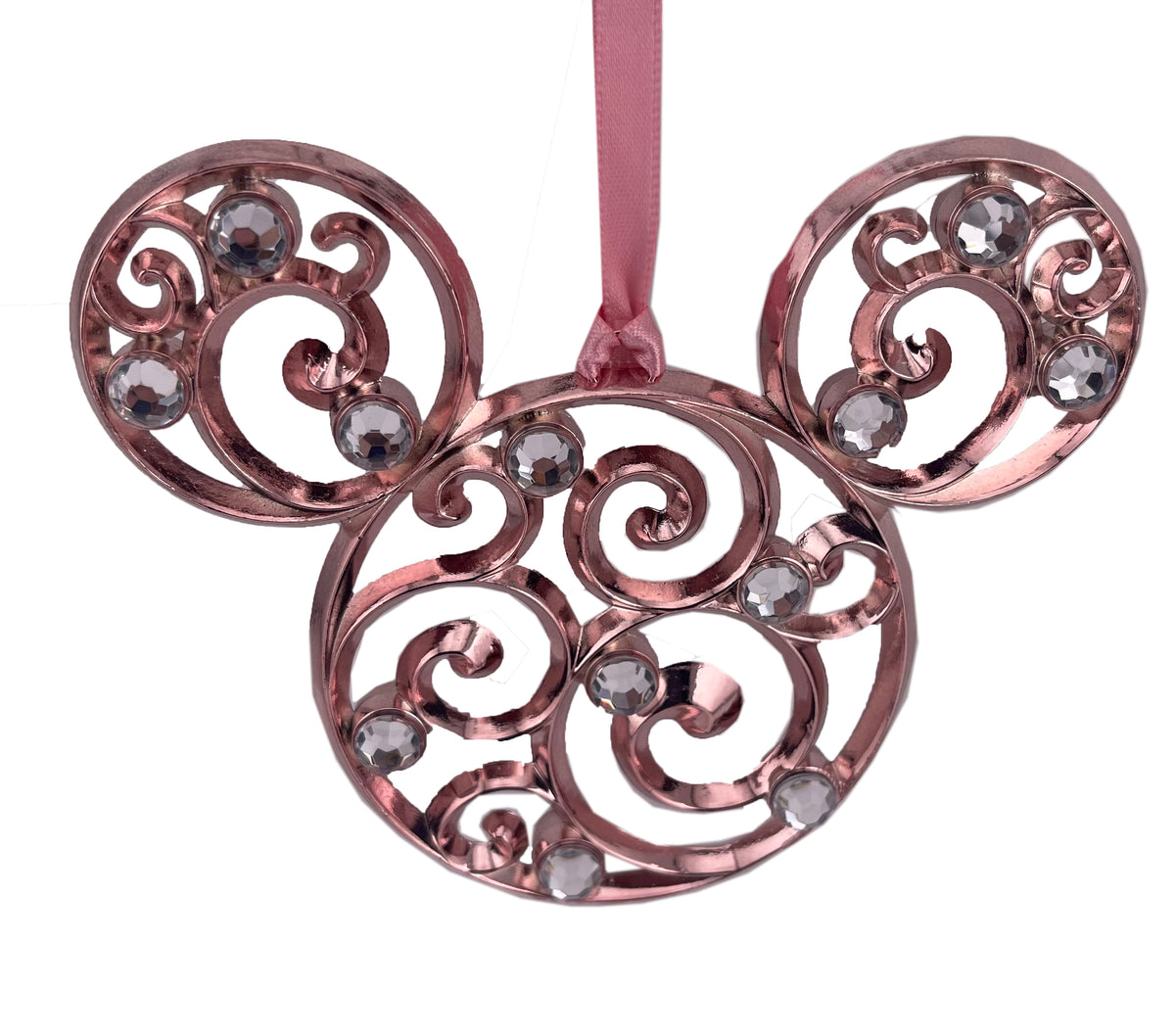  Disney Christmas Ornament - Filigree Mickey Mouse - Rose Gold