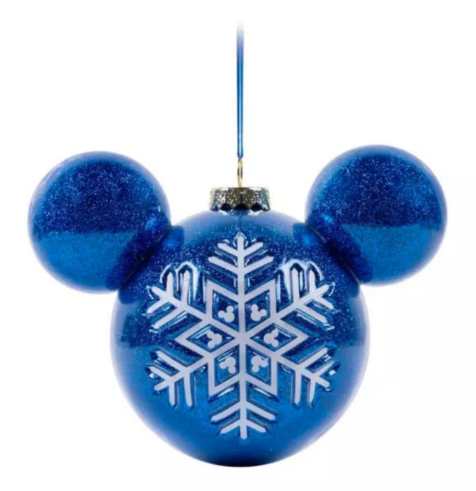  Disney Mickey Ears Icon Ornament - Mickey Glitter Snowflake