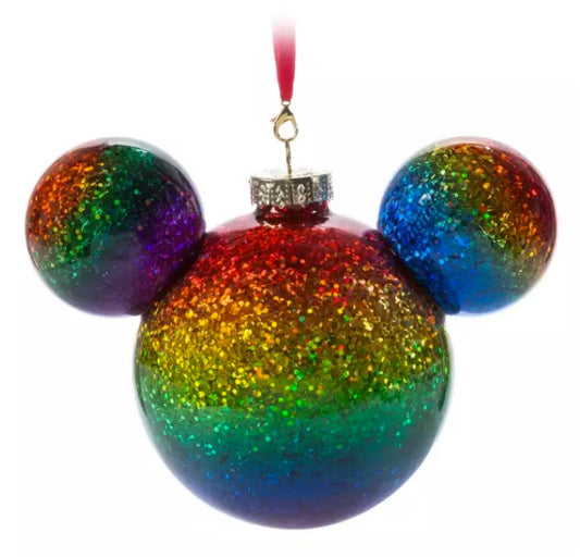  Disney Mickey Ears Icon Ornament - Mickey Pride Rainbow