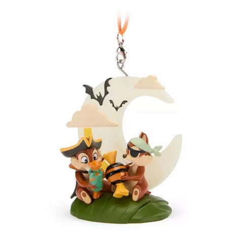  Disney Halloween Ornament - Chip 'n Dale With Moon