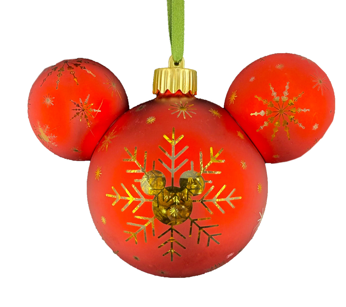  Disney Mickey Ears Icon Ornament - Mickey Snowflake Light Up - Red