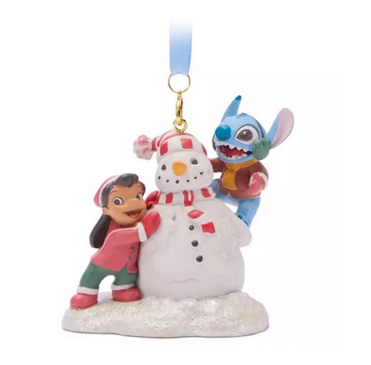  Disney Sketchbook Ornament - Lilo & Stitch With Snowman
