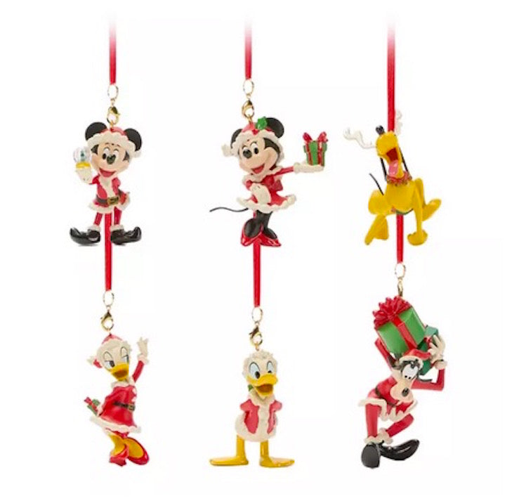  Disney Ornament Set - Santa Mickey & Friends With Gifts