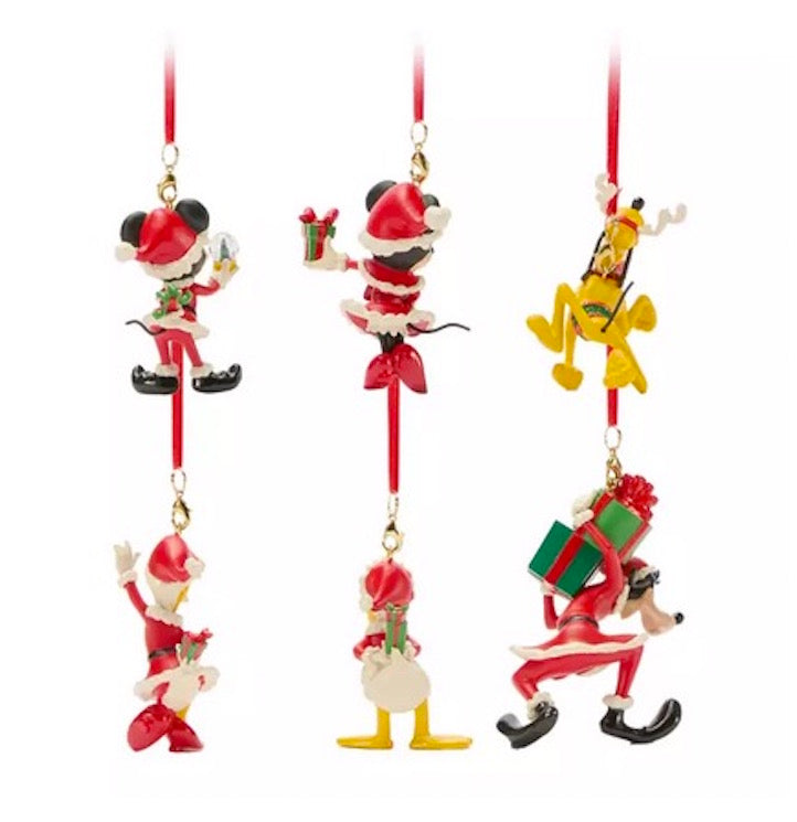  Disney Ornament Set - Santa Mickey & Friends With Gifts