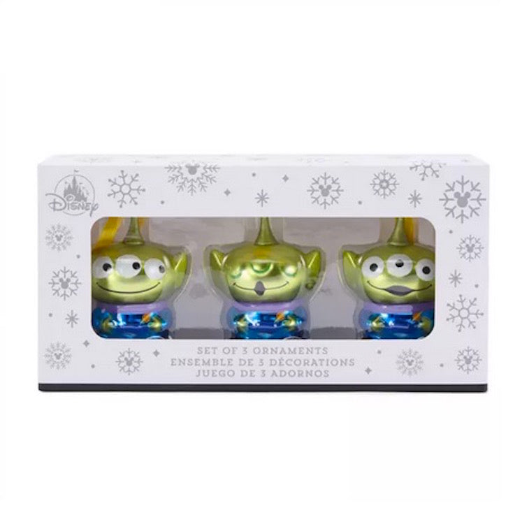  Disney Glass Ornament Set - Toy Story Alien - Set Of 3