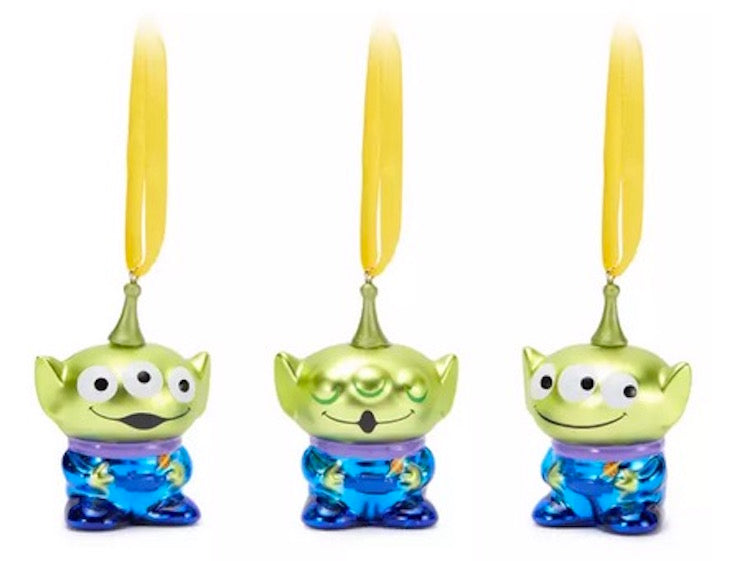  Disney Glass Ornament Set - Toy Story Alien - Set Of 3